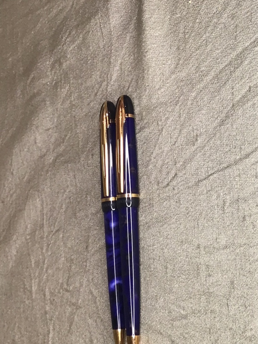 VTG Waterman Phileas Ballpoint Pen & 0.5 Pencil Marble Blue &Gold